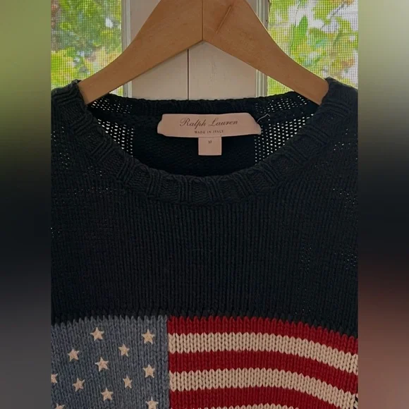 Ralph Lauren Women’s Collection Navy Cashmere Flag Sweater - Picture 5 of 5